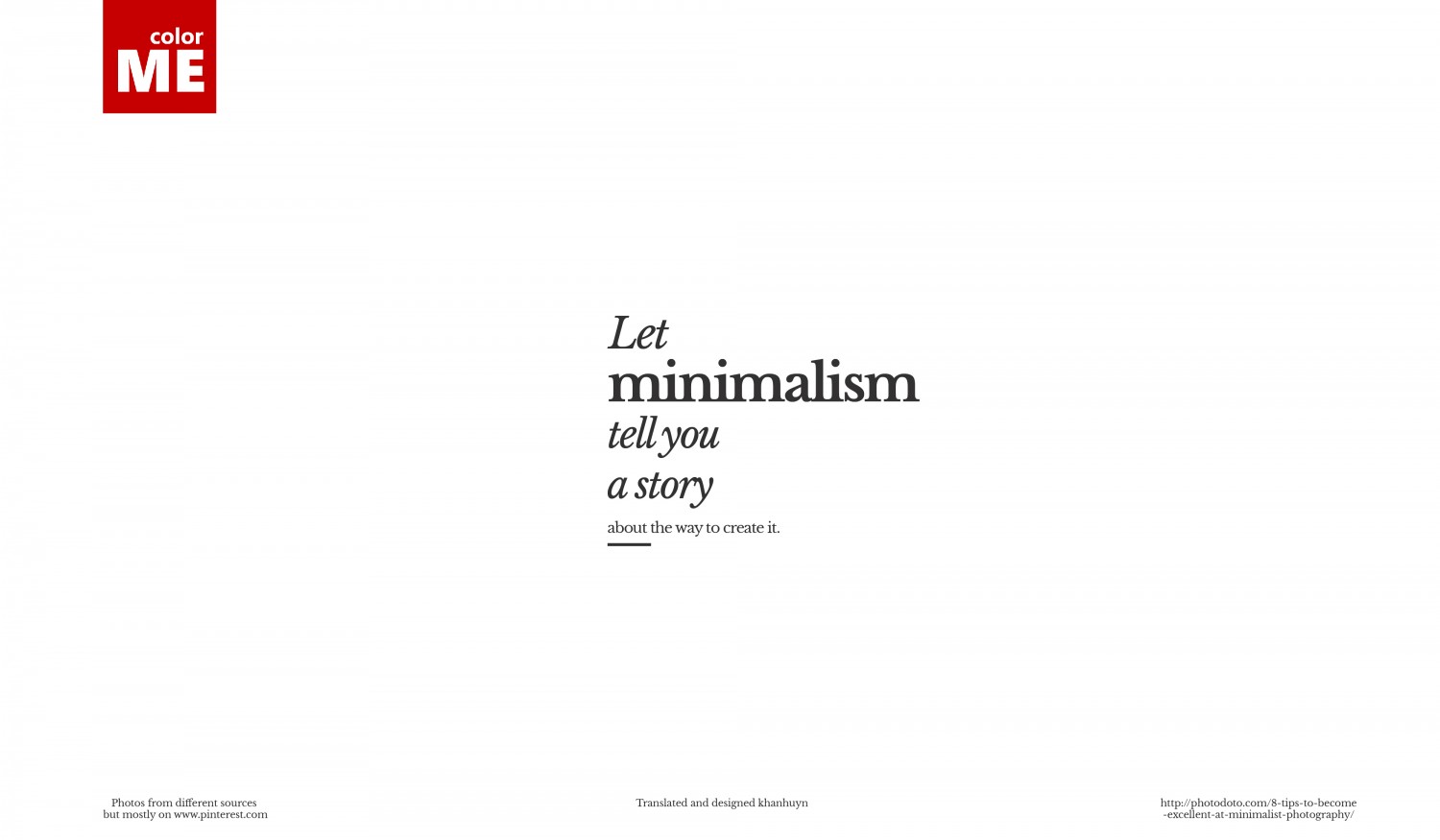 image - Let Minimalism tell you a story