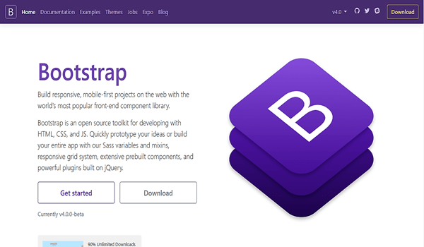 Có thể tải Bootstrap từ nguồn trang riêng và cài đặt ở máy
