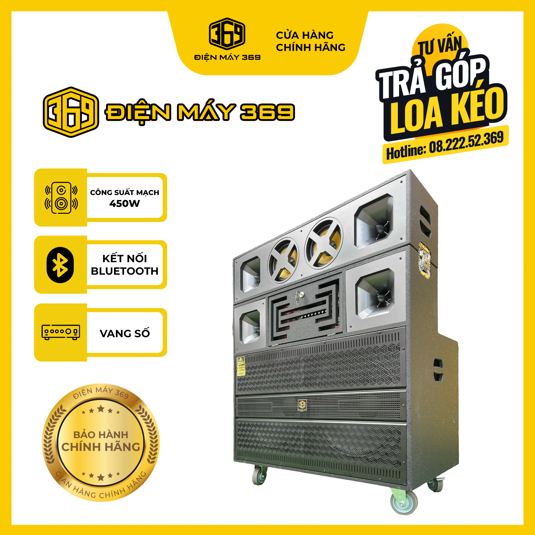 Loa Kéo Bass 50 Đôi Gập Công Suất Cực Đại DP S400Pro - Loa Kéo 369