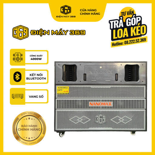 Loa Kéo Điện Công Suất CỰC Lớn NANOMAX PRO 369 - Đẩy 56 Sò ToShiba Công Suất 4000W
