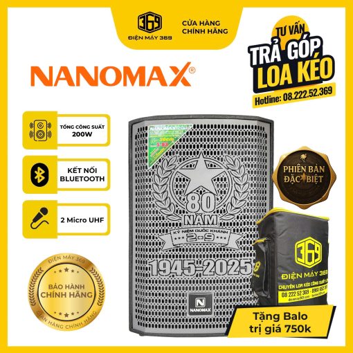 Loa Xách Tay Công Suất Lớn Nanomax S03 Phiên Bản Đặc Biệt – Hào Khí 80 Năm Tự Hào Dân Tộc