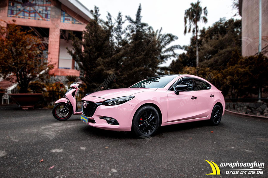 Dán đổi màu Candy hồng đào pha lê Mazda 3