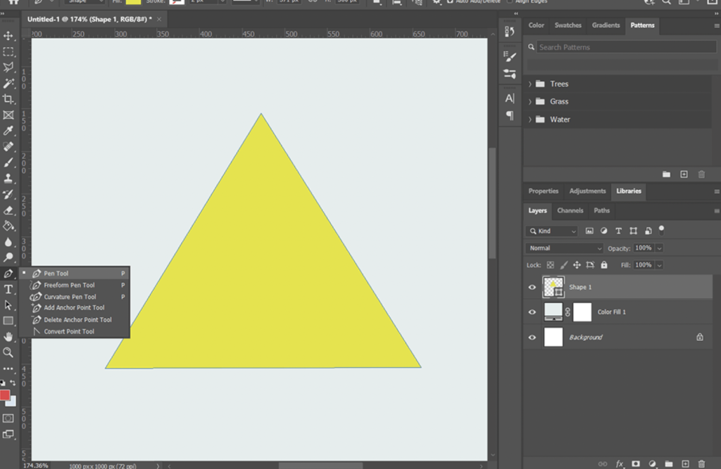 Hướng dẫn cách vẽ hình tam giác trong photoshop?