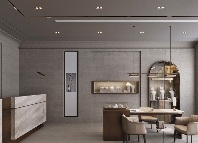 Mẫu thiết kế tiệm vàng sang trọng, thịnh hạnh nhất - Mẫu 15 Mẫu thiết kế tiệm vàng sang trọng, thịnh hạnh nhất - Mẫu 15