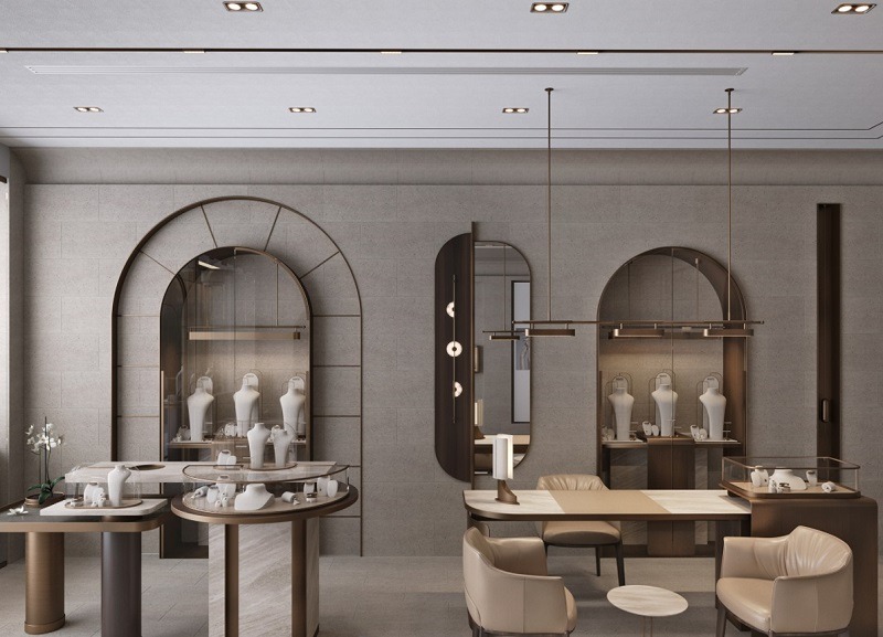 Mẫu thiết kế tiệm vàng sang trọng, thịnh hạnh nhất - Mẫu 14 Mẫu thiết kế tiệm vàng sang trọng, thịnh hạnh nhất - Mẫu 14