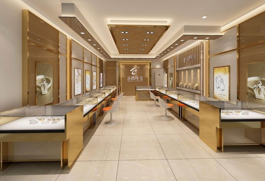 Mẫu thiết kế tiệm vàng sang trọng, thịnh hạnh nhất - Mẫu 4 Mẫu thiết kế tiệm vàng sang trọng, thịnh hạnh nhất - Mẫu 4