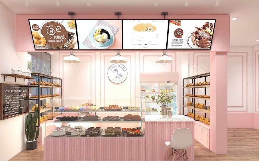 Mẫu 1: Thiết kế cửa hàng bánh kem được ưa chuộng