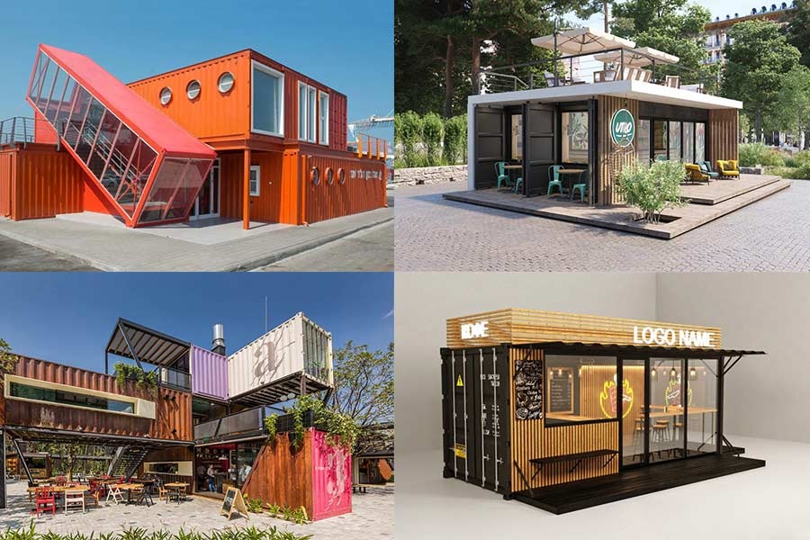 Mẫu thiết kế quán trà sữa container - Mẫu 1