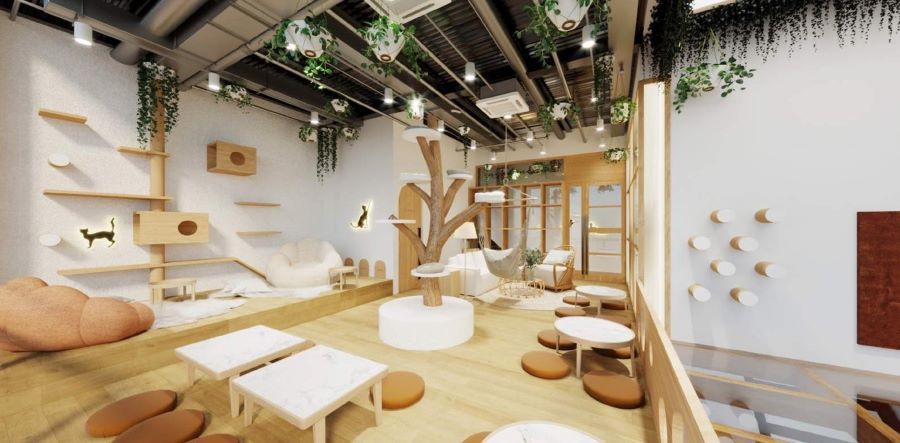Mẫu thiết kế quán trà sữa ngồi bệt - Mẫu 1