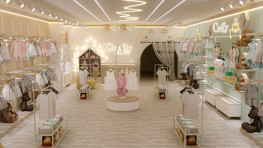 Mẫu thiết kế cửa hàng mẹ và bé đơn giản Mẫu thiết kế cửa hàng mẹ và bé đơn giản