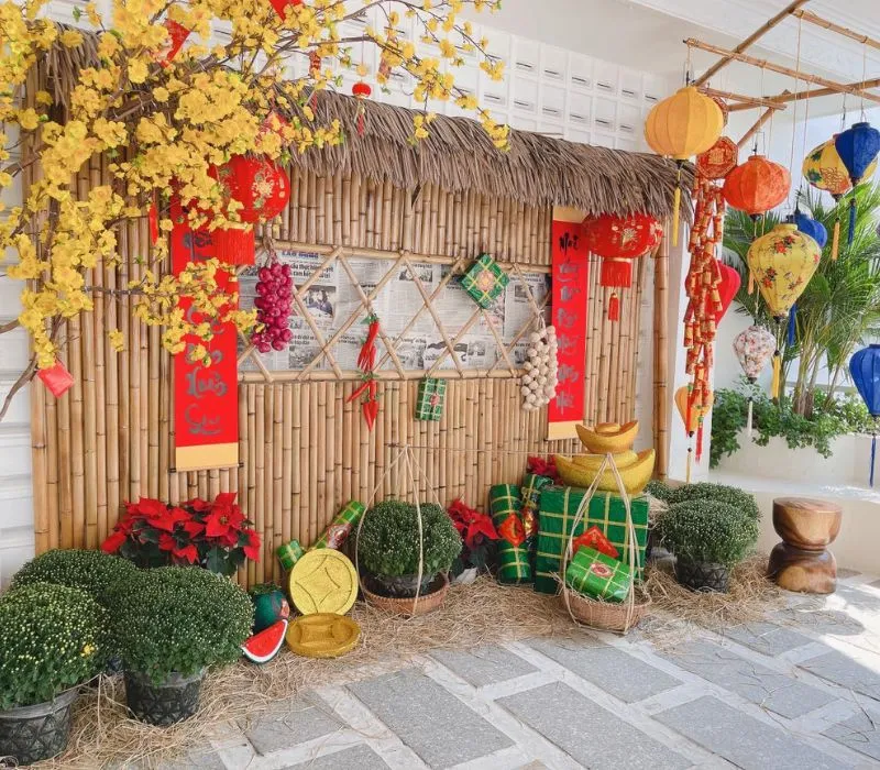 Trang trí Tết quán cafe với tiểu cảnh cho khách checkin