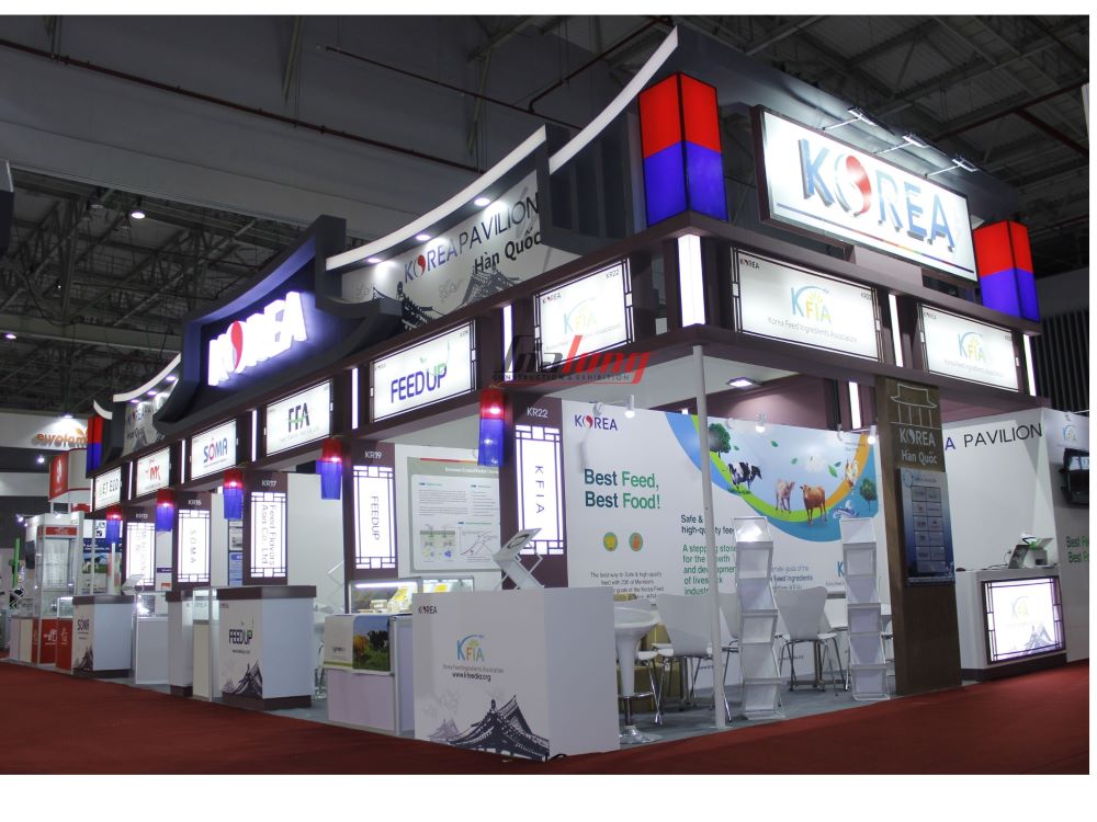 Mẫu thiết kế loại gian hàng nhiều tầng