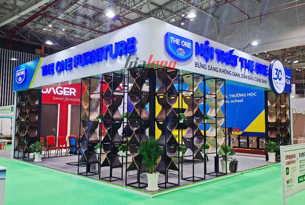 Mẫu thiết kế loại gian hàng góc