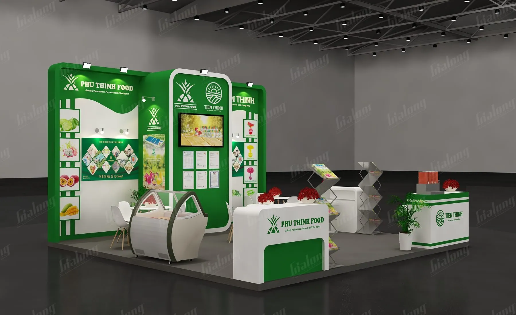 Mẫu gian hàng trưng bày sản phẩm mới do Gia Long thiết kế