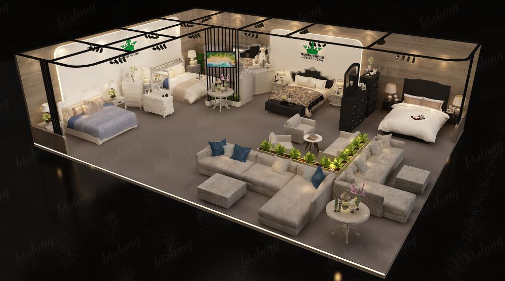 Các mẫu thiết kế 3D gian hàng mà Gia Long thiết kế hoàn thiện 1