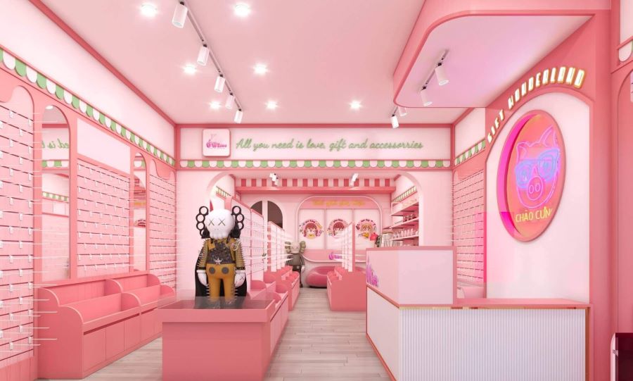 Mẫu: Thiết kế cửa hàng quà lưu niệm dễ thương thu hút phái nữ