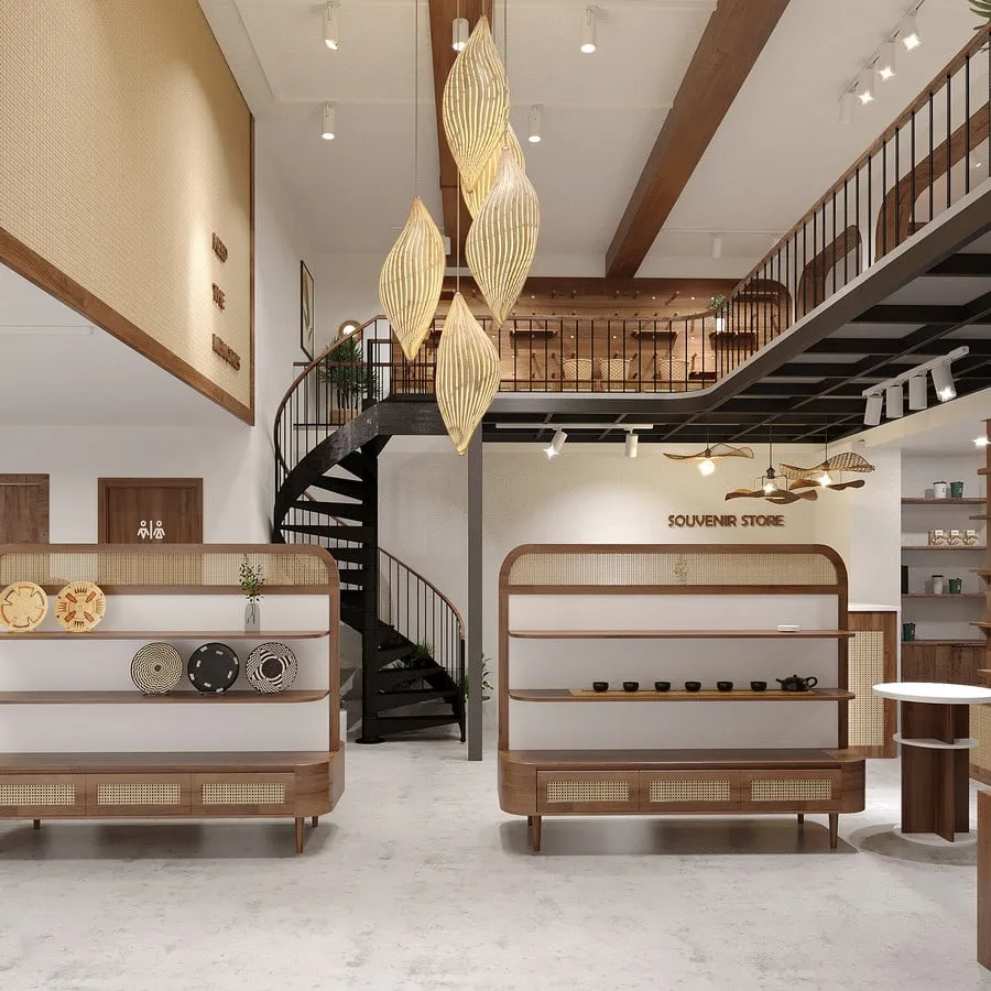 Mẫu: Thiết kế cửa hàng quà lưu niệm phong cách sang trọng