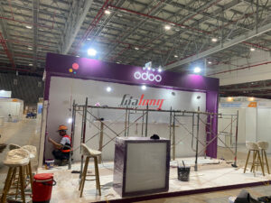 Odoo - Gian hàng được thi công thực hiện bởi Gia Long - Booth construction was carried out by Gia Long