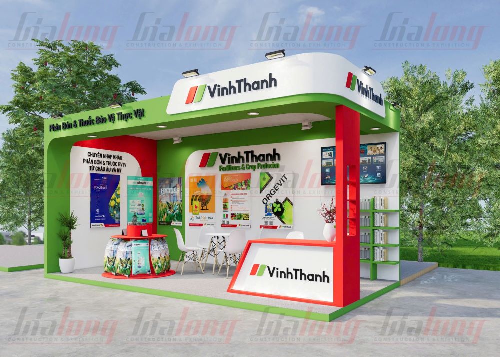 Mẫu gian hàng ngoài trời do Gia Logn thiết kế và thi công